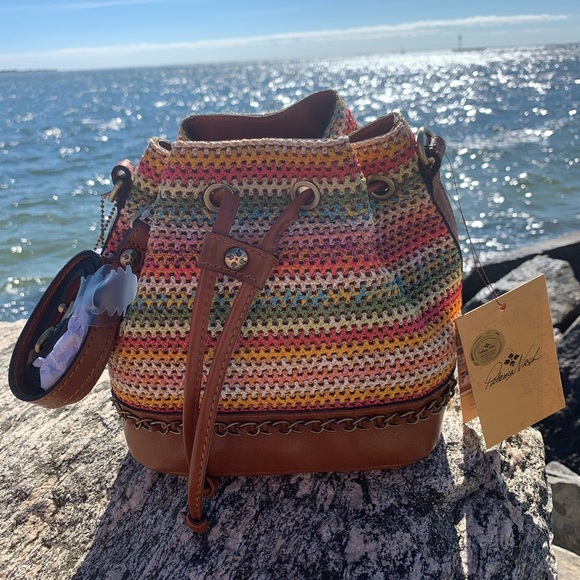 Patricia Nash Civetta Drawstring Spanish zig zag - Picture 3 of 10